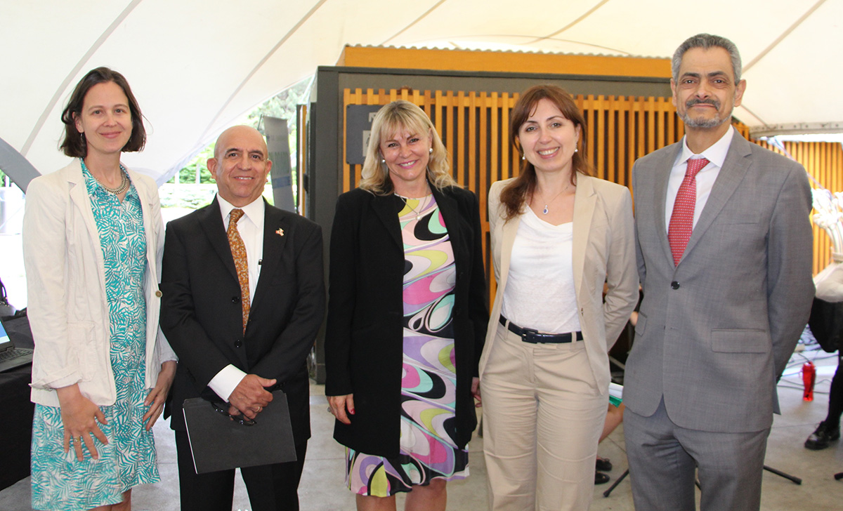 Group photo of César Rafael Chávez, Cristiana Paşca Palmer, Jane Hupe, Eduardo Ganem, and Christina Cook