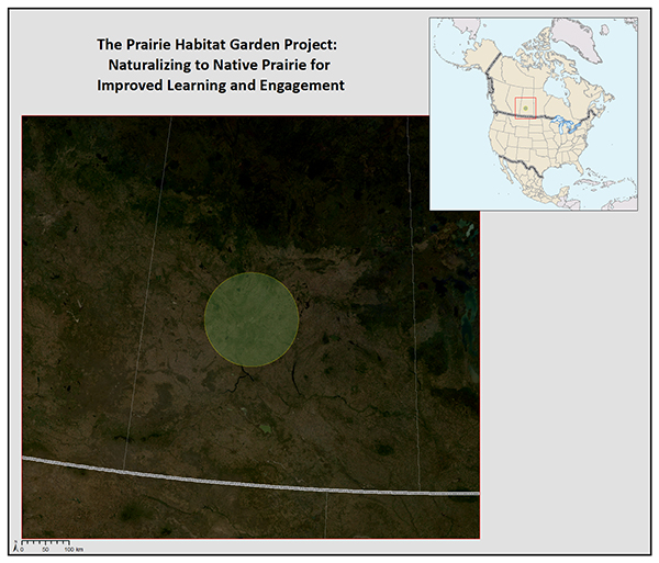 Satellite map for Prairie Habitat Garden Project