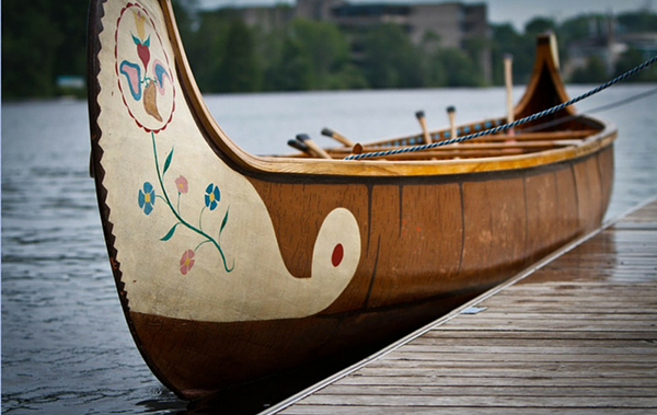 Canoe docked at the Great Lakes - NAPECA project