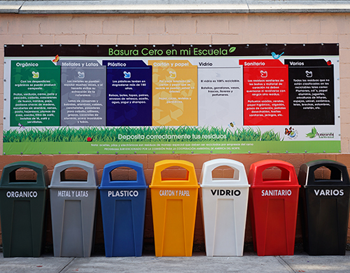 Waste bins for different purposes - NAPECA project