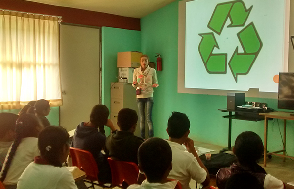 Teacher in front of a class