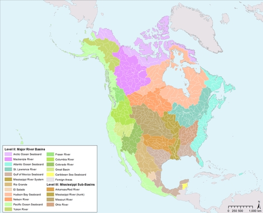 North America Watershed Map Watersheds – Commission For Environmental Cooperation