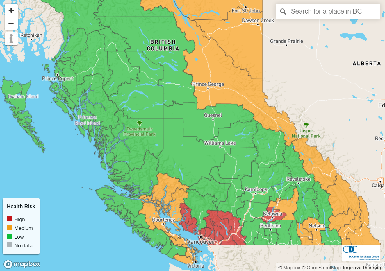 Map for Monitoring Health Impacts from Extreme Heat Events