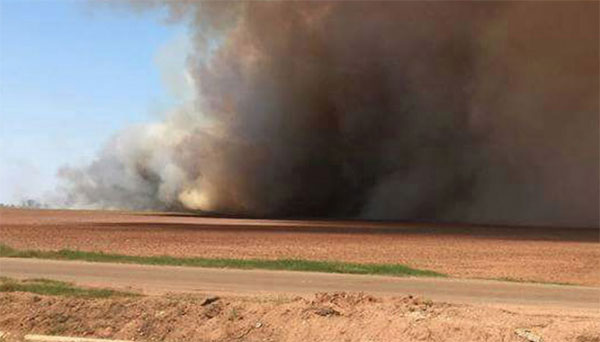 Quema de residuos agrícolas en Sonora