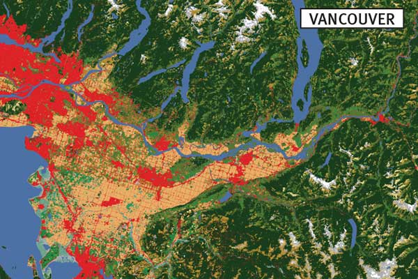 Satellite photo of Vancoucer