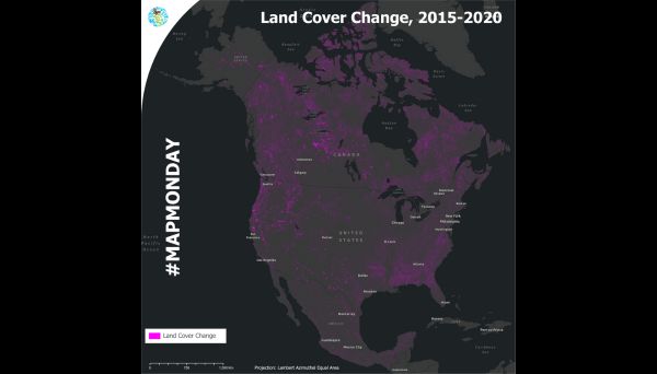 #MapMonday 2015-2020 North American Land Cover Change Map
