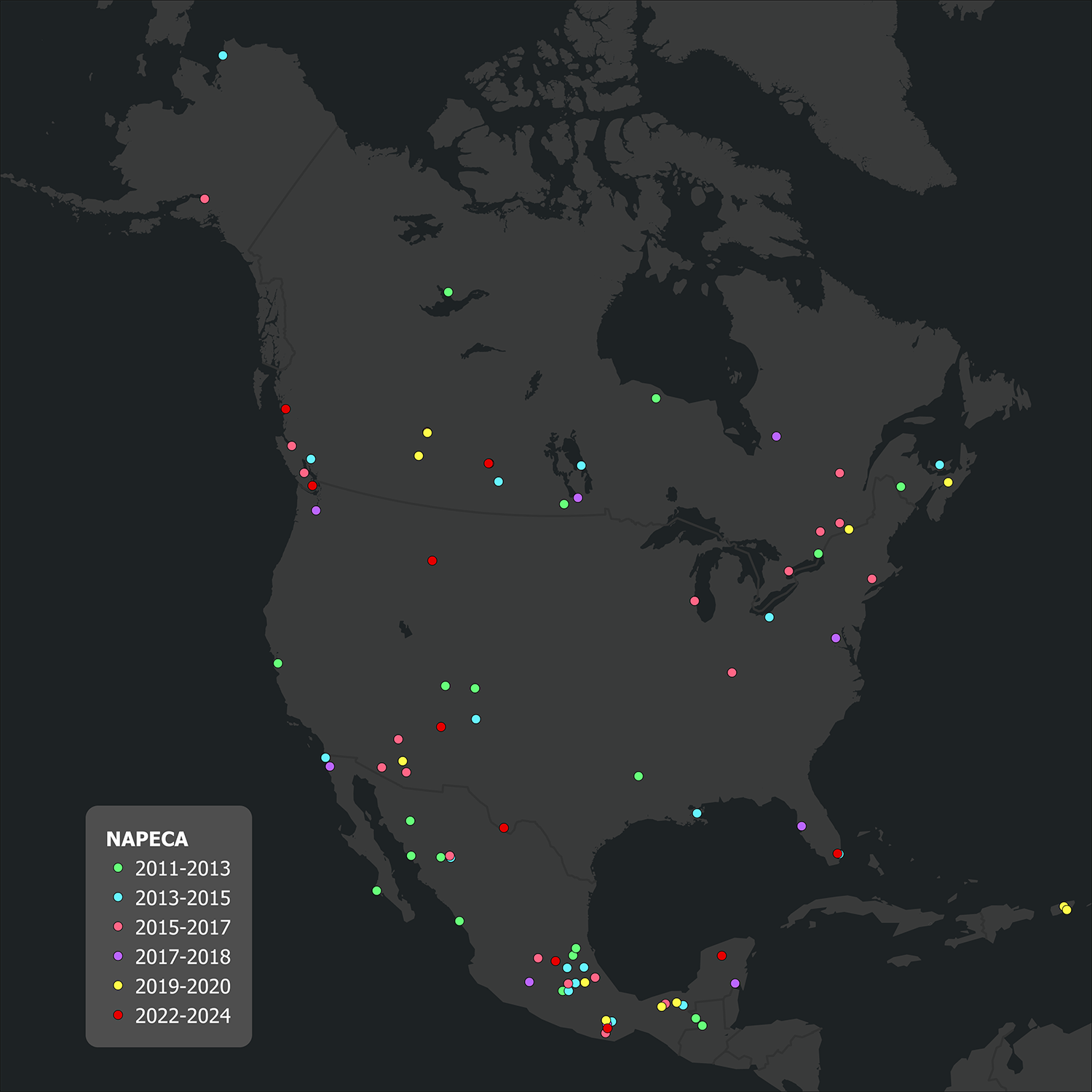 Map showing all NAPECA projects from 2011