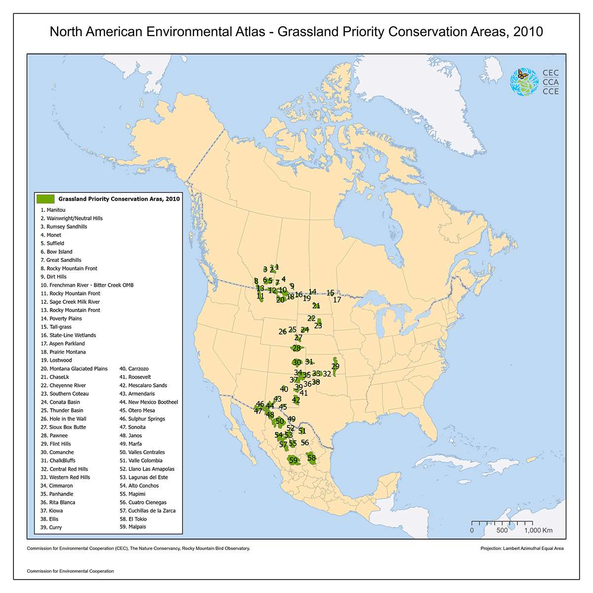 Priority Conservation Areas: Grasslands, 2010