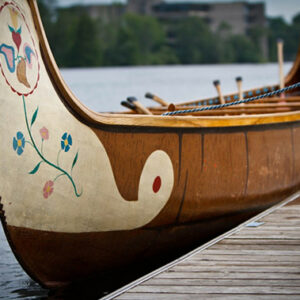 Canoe docked at the Great Lakes - NAPECA project