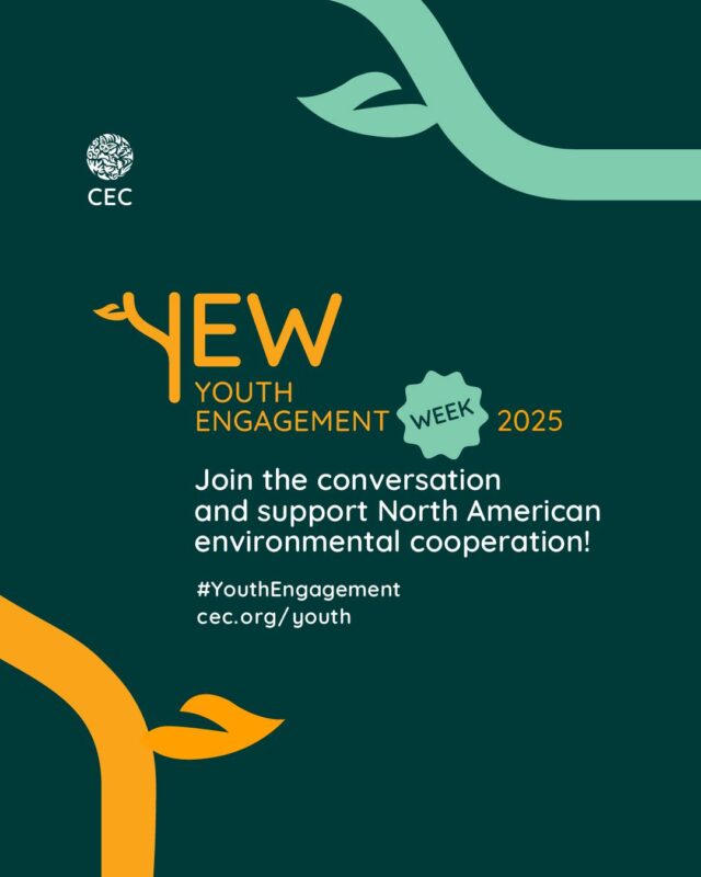 📢📅 Mark your calendar for the CEC’s annual #YouthEngagementWeek (YEW)! The call for speakers and facilitators is now open.
This year’s theme: “Youth Breaking Silos”. Taking place online in Fall 2025 with three webinars.
🍂 Webinar 1: Youth-Driven Businesses and Intra/Entrepreneurship
🍂 Webinar 2: Youth & Indigenous and Traditional Ecological Knowledge
🍂Webinar 3: Youth & Subnational and Community Resilience Engagement
🟤 Become a 2025 YEW Facilitator
📌 Deadline, Tuesday 30 September
🟠 Become a 2025 YEW Speaker
📌 Deadline, Thursday 16 October
If you believe in intergenerational networks and the vital role of #youth perspectives to build a sustainable future in North America, then this opportunity might be for you!
Don’t miss out and join the conversation! To learn more read our newsletter here:
👉👉More info link in bio!